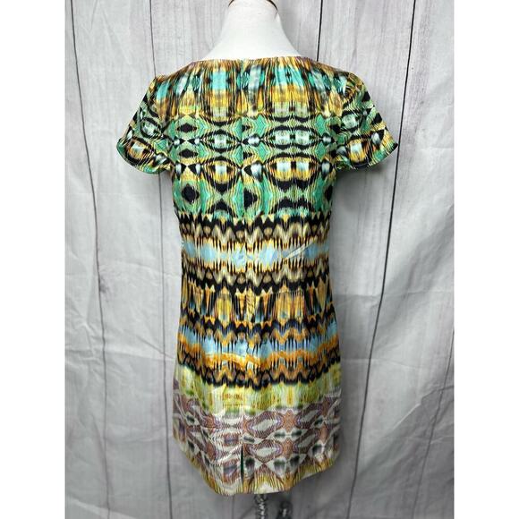 Anni Carlsson Silk Vibrant Print Shift Dress 38/4 - Picture 9 of 10